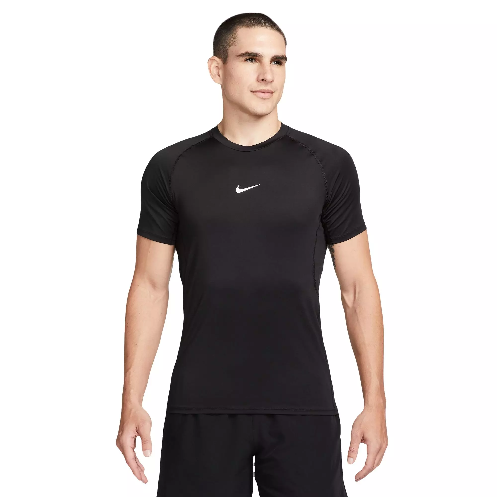 NIKE　Nike Dri-FIT Nike Pro Men's Short-Sleeve Activewear Top - Black